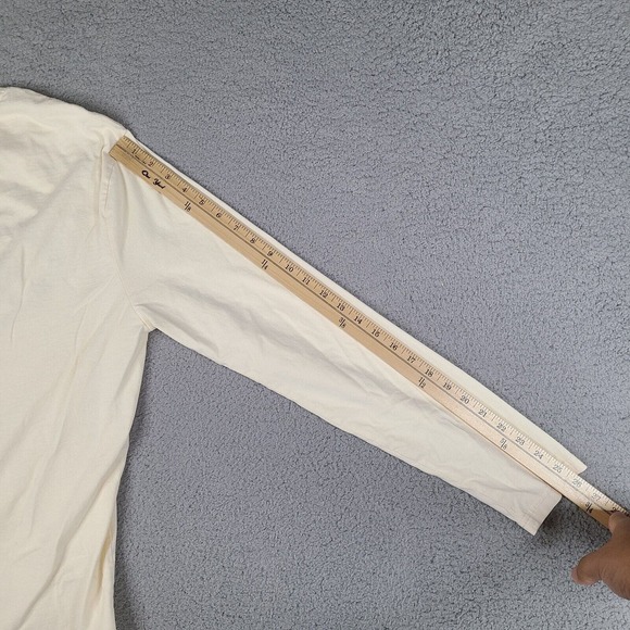 Guess Los Angeles T-Shirt Mens Large Beige Long Sleeve Embroidered Cotton‎ - Picture 13 of 13